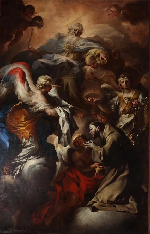 San Francesco d'Assisi riceve i simboli sacerdotali da Dio